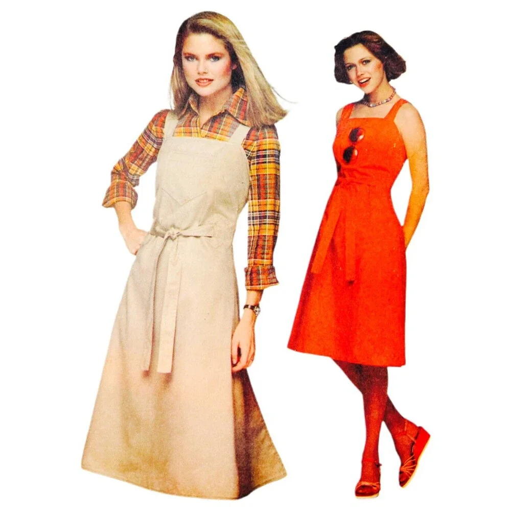 VTG 1977 Simplicity Sewing Pattern Misses Jiffy Wrap Dress Jumper Sz 10-12 #8005